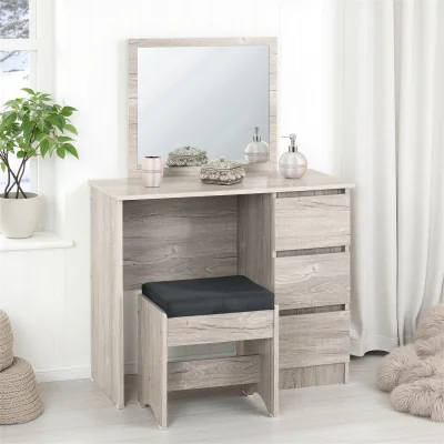The Range Malvern 3 Drawer Dressing Table Set - Urban Snow  - Urban Snow