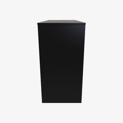 The Range Cube Ready Assembled 4 Drawer Vanity - Deep Black & Black Matt / Smooth Matt