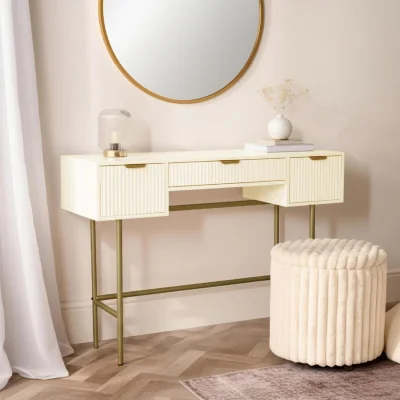 The Range Ribbed Dressing Table - Cream