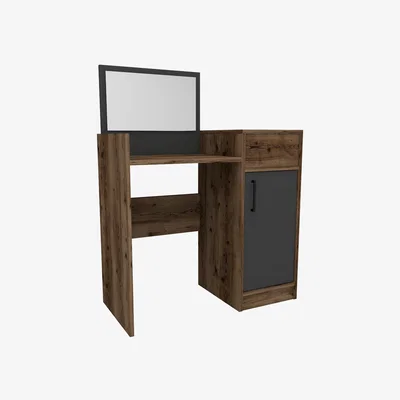 The Range Nick Makeup Vanity Table with Mirror - Light Walnut & Anthracite
