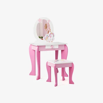 The Range Kids Vanity Table and Chair Set - Pink