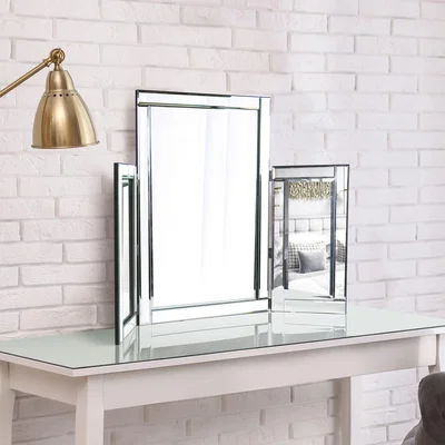 The Range Cherwell Silver Glass Venetian Dressing Table Mirror - Clear