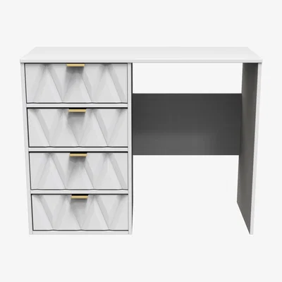 The Range Diamond Ready Assembled 4 Drawer Vanity - White Matt / Smooth Matt