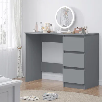 The Range FWStyle Matt Grey 3 Drawer Dressing Table Scratch Resistant - Matt Grey