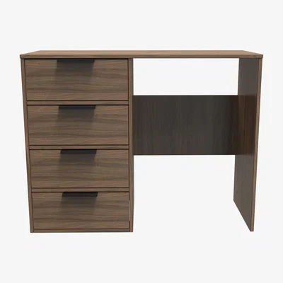 The Range Hong Kong Ready Assembled (Black Hairping Legs) 4 Drawer Vanity - Carini Walnut / Chipboard MDF