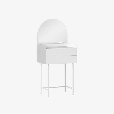 The Range Dressing Table with Arched Mirror and 3 Drawers - White