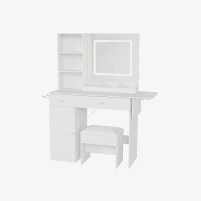 The Range Dressing Table with LED Illuminated Mirror and Stool - White