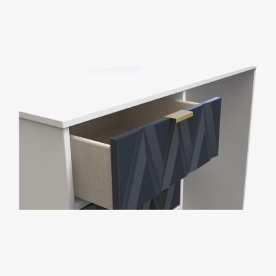 The Range Diamond Ready Assembled 4 Drawer Vanity - Indigo & White Matt / Smooth Matt