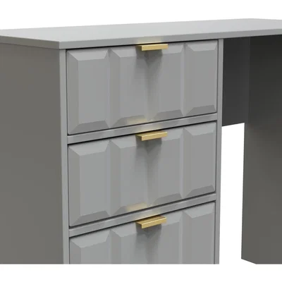 The Range Cube Ready Assembled 4 Drawer Vanity - Dusk Grey / Smooth Matt