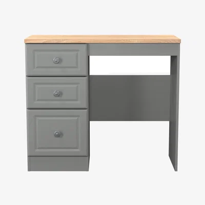 The Range Norfolk Ready Assembled 3 Drawer Vanity - Dusk Grey & Bardolino Oak