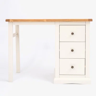 The Range Castelli 3 Drawer Dressing Table - White / Brass Knob