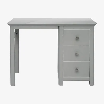 The Range Elgin Single Pedestal Dressing Table With Glass Top