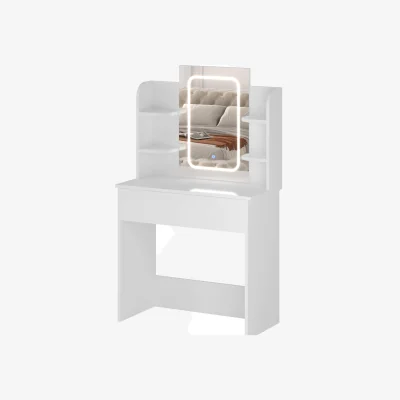 The Range HMD LED Dressing Table with Mirror 3 Color Modes Modern Vanity Desk  - White