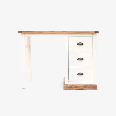 The Range Tropea 3 Drawer Dressing Table - White / Brass Cup