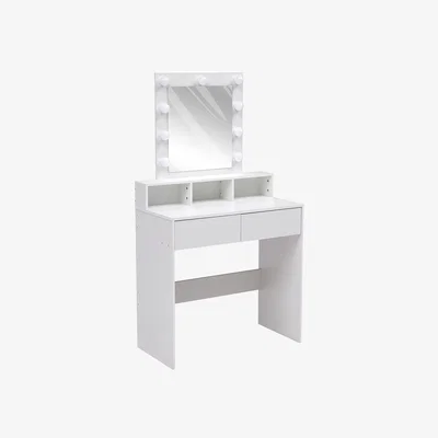 The Range Hollywood Style Dressing Table with Lights and Storage Drawers - White