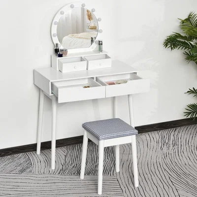 The Range White Vanity Dressing Table Set - White