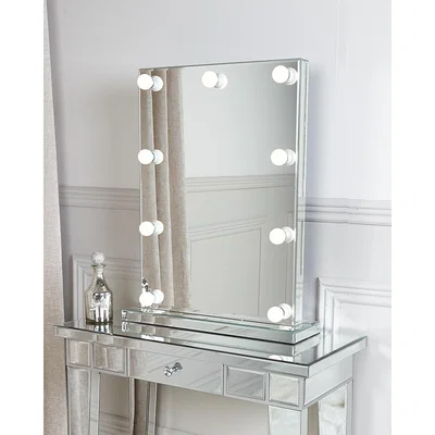 Teddy Beau Deco Home Hollywood Dressing Table Vanity Mirror With 9 Dimmable LED Light Bulbs