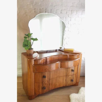 Urban Outfitters Urban Renewal Remade Vintage Burr Wood Dressing Table - Brown ALL at Urban Outfitters