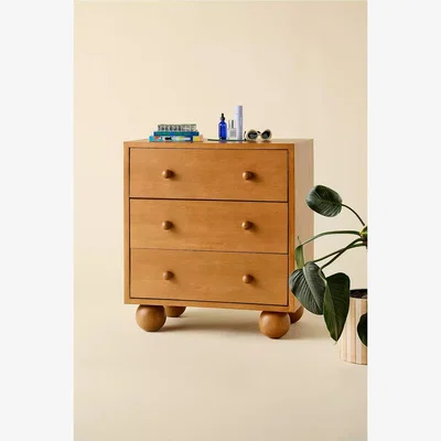 Urban Outfitters Knox 3-Drawer Dresser - Brown L: 76 x W: 46 x H: 84 cm at Urban Outfitters