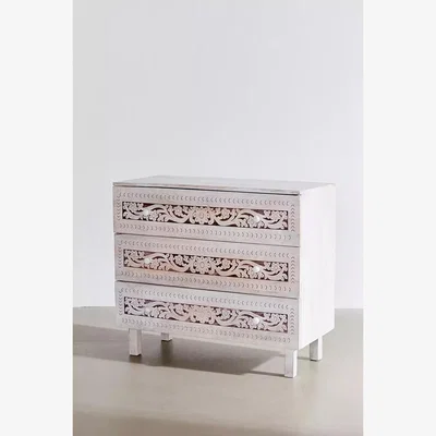 Urban Outfitters Rhiannon 3-Drawer Dresser - White L:86.4cm x W:43.2cm x H:76.2cm at Urban Outfitters