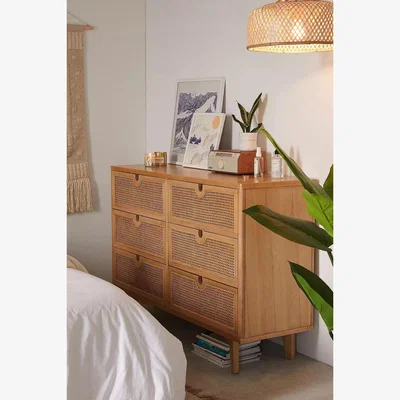 Urban Outfitters Urban Outfitters Marte 6-Drawer Dresser - Brown W: 139.7cm x D: 45.7cm x H: 94.6cm