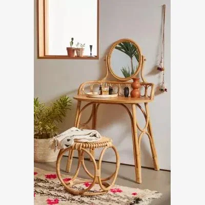 Urban Outfitters Caroline Rattan Dressing Table - Beige ALL at Urban Outfitters