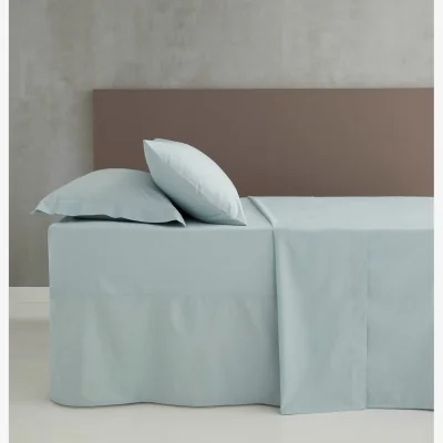 Amara Iron Percale Combed Extra Deep Fitted Sheet - Duck Egg Blue