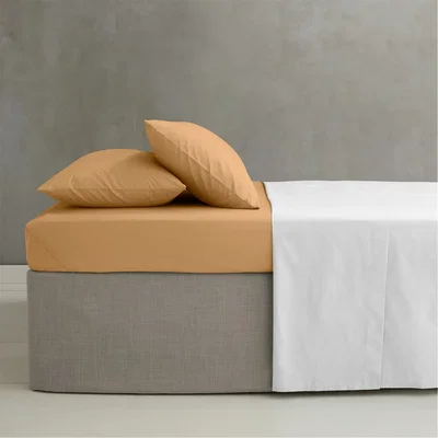 Amara Iron Percale Combed Extra Deep Fitted Sheet - Caramel