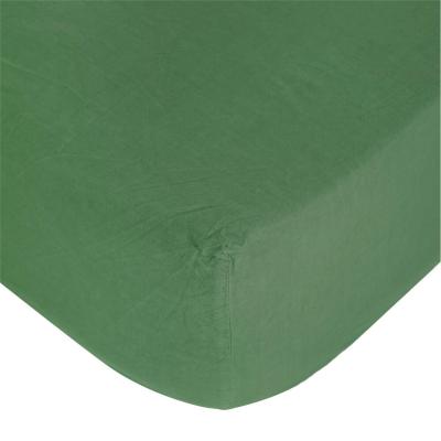 Amara Stonewashed Pure Linen Fitted Sheet - Emerald