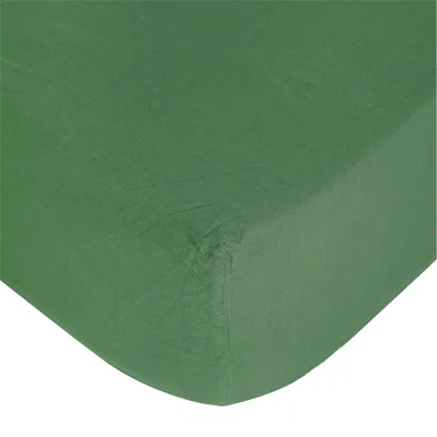 Amara Stonewashed Pure Linen Fitted Sheet - Emerald