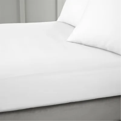 Amara 400 Thread Count Cotton Sateen Fitted Sheet - White