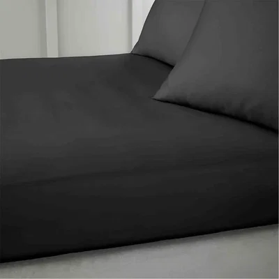 Amara 400 Thread Count Cotton Sateen Fitted Sheet - Black