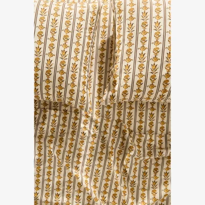 Anthropologie MINDTHEGAP Organic Cotton Percale Printed Sheet Set