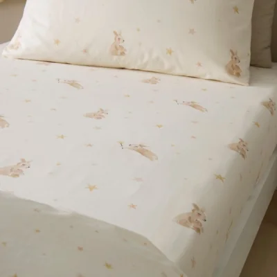Dunelm Star Bunny Organic Cotton Fitted Bed Sheets