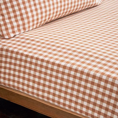 Dunelm Portloe Gingham Woven Cotton Fitted Sheet