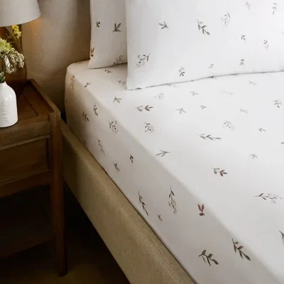 Dunelm Elise Floral 100% Brushed Cotton Fitted Sheet