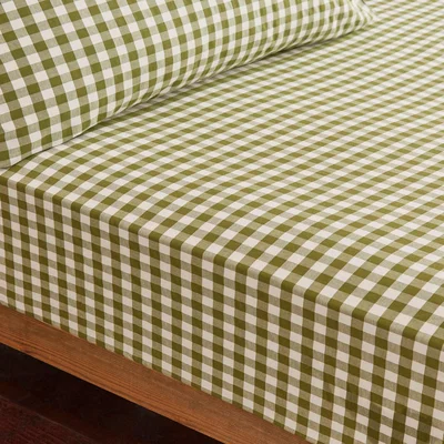 Dunelm Portloe Gingham Woven Cotton Fitted Sheet