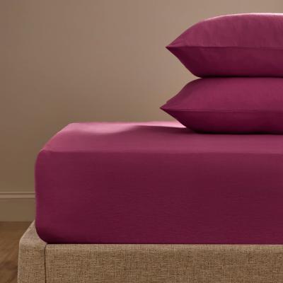Dunelm Simply Brushed Cotton Fitted Bed Sheets Plum Purple