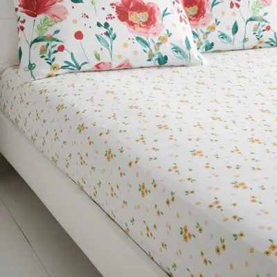 Dunelm Dreams N Drapes Abstract Poppy Polycotton Fitted Sheet
