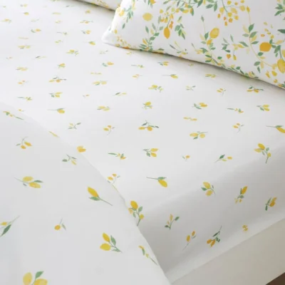 Dunelm Evie Lemons 100% Cotton Fitted Sheet