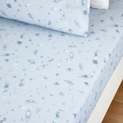 Dunelm Set of 2 To The Moon Fitted Bed Sheet