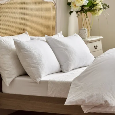 Dunelm Dorma Coleton Broderie 100% Cotton Flat Sheet