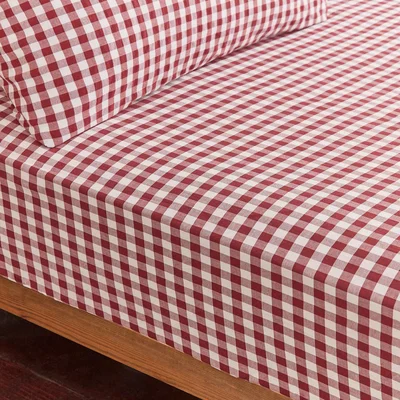 Dunelm Portloe Gingham Woven Cotton Fitted Sheet