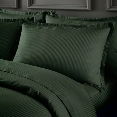 Dunelm Hotel Cotton Stripe 400 Thread Count Flat Sheet
