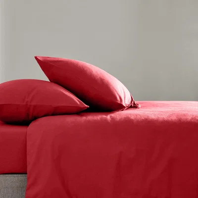 Dunelm Simply Brushed Cotton Fitted Bed Sheets Red