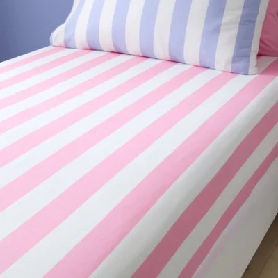Dunelm Set of 2 Bold Stripe Cotton Fitted Bed Sheets