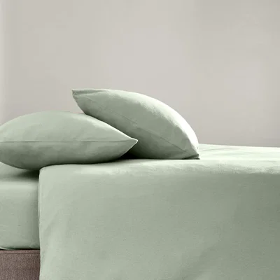 Dunelm Simply Brushed Cotton Fitted Bed Sheets Sage (Green)