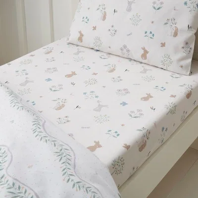 Dunelm Pack of 2 Soft Bunnies Fitted Bed Sheets