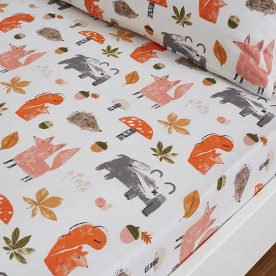 Dunelm Pack of 2 Woodland Adventure Fitted Bed Sheets