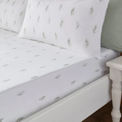 Dunelm Harper Stem Floral 144 Thread Count Cotton Fitted Sheet